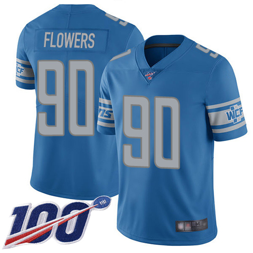 Detroit Lions Limited Blue Men Trey Flowers Home Jersey NFL Football 90 100th Season Vapor Untouchable